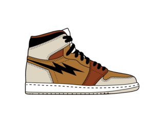 Sand & amber high-top trainer