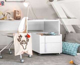 Tactil 2 drawer unit on castors