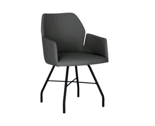 Edito Bridge carver chair with metal legs