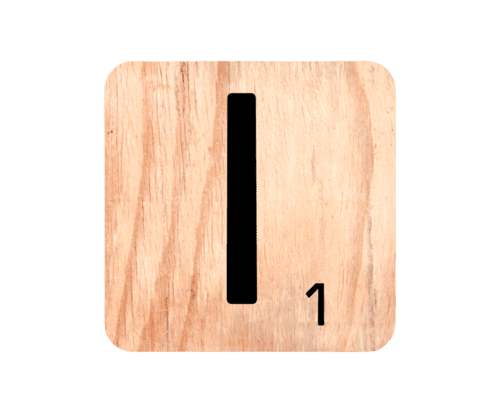 Wooden letter 'I'