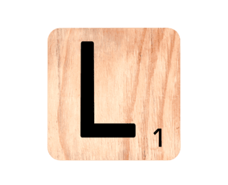 Wooden letter 'L'