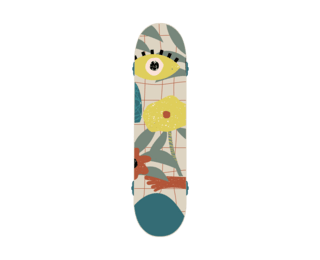 Multi-coloured skateboard